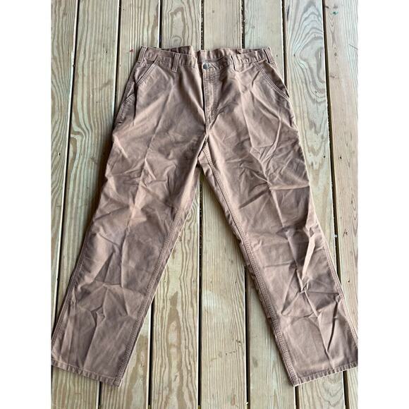 Carhartt Men's Dungaree Fit Canvas Pants. Tan. Work Pants. Size 38/32 - Picture 1 of 5
